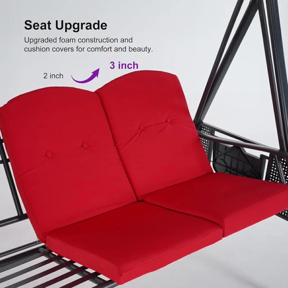 Patio Porch Swing With Stand 2 Seat Adjustable Canopy