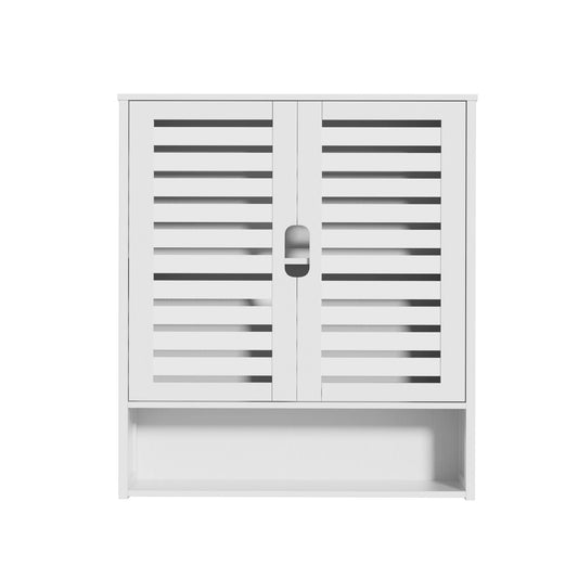 Wisfor Wall Mounted Bamboo Bathroom Cabinet Storage Shelf