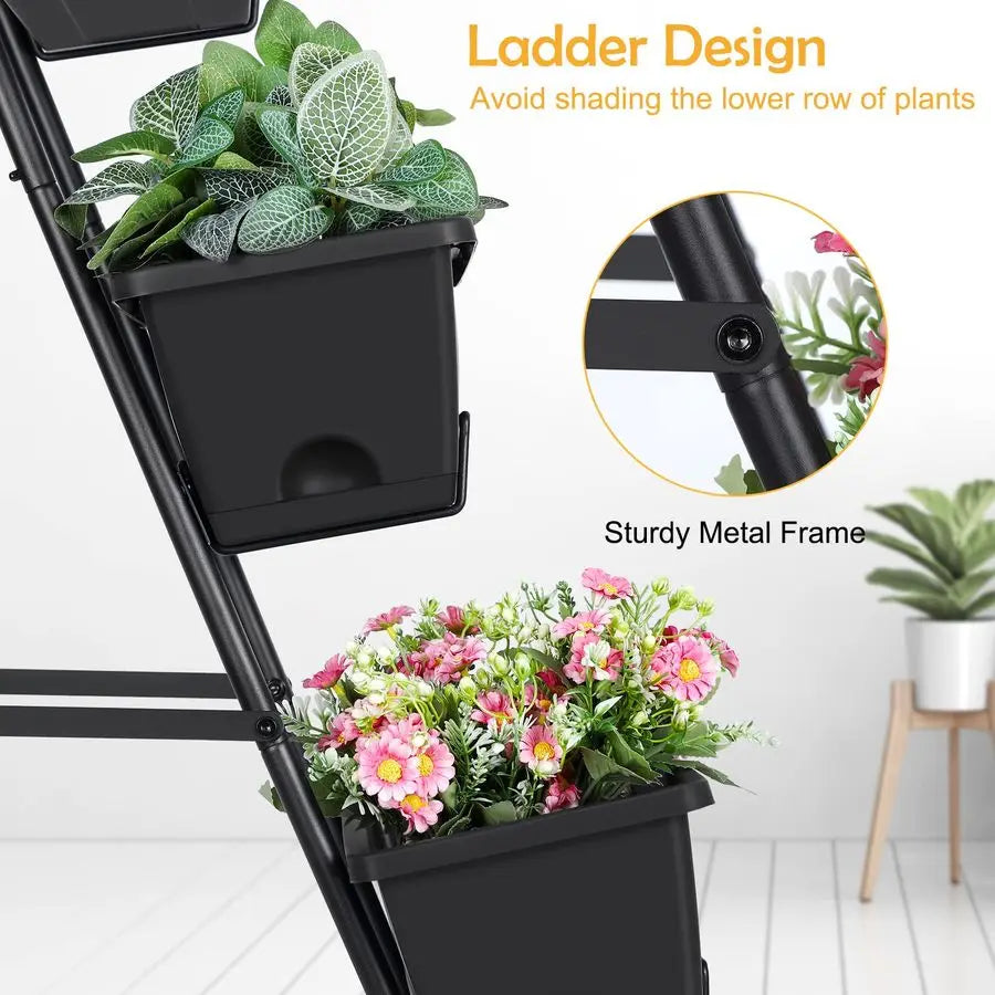 Raised Garden Bed 4 Tier Vertical Garden Planters Indoor Outdoor Raised Planter Box with Legs Elevated Herb Garden Planter for F