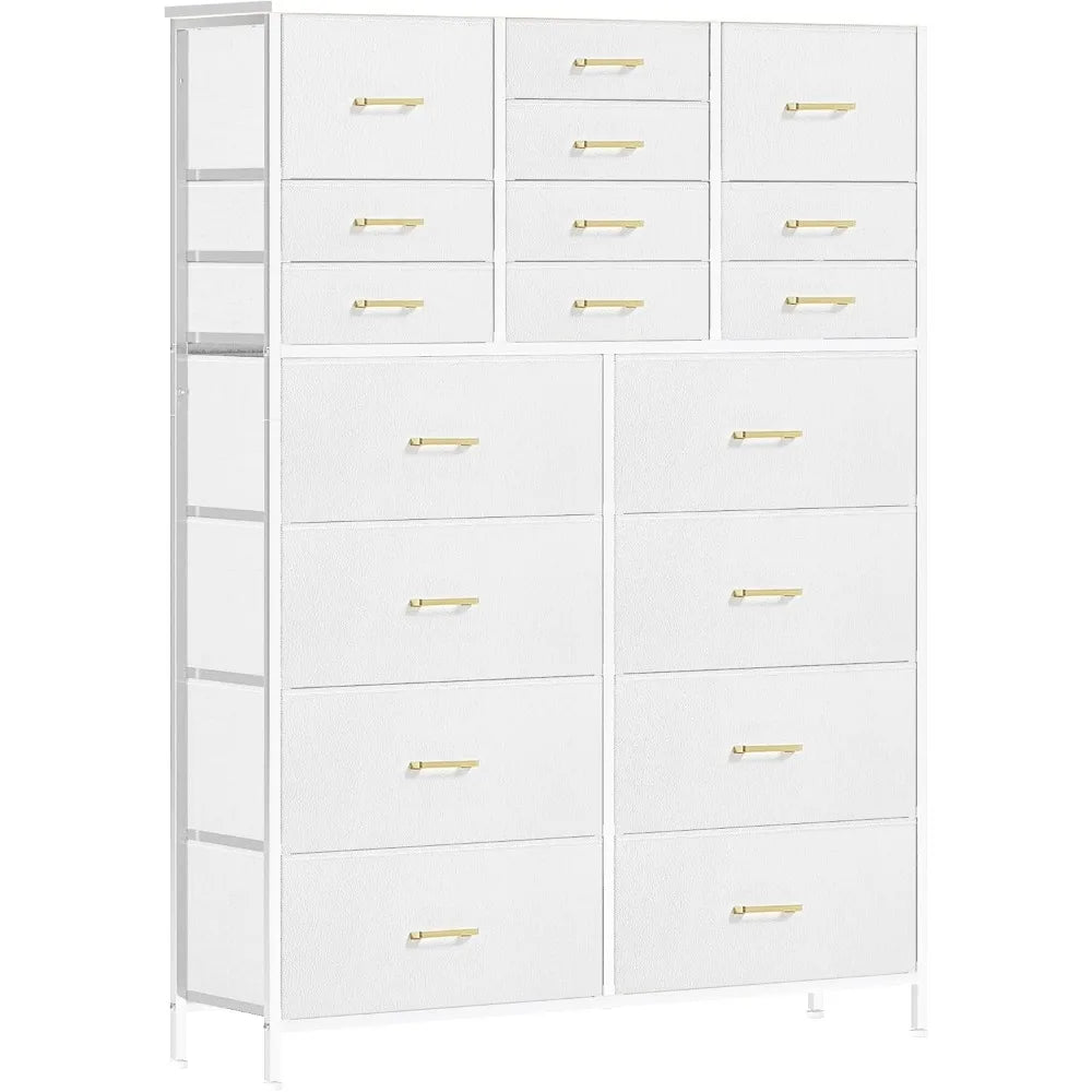 18-Drawer Bedroom Storage Cabinet with Tall Fabric for Nursery, Closet, and Living Room