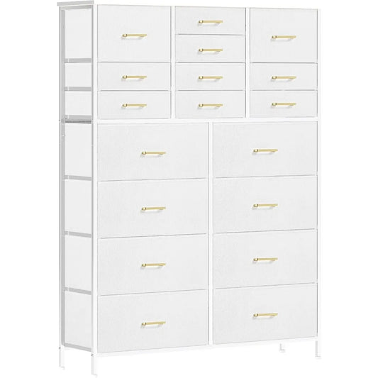 18-Drawer Bedroom Storage Cabinet with Tall Fabric for Nursery, Closet, and Living Room