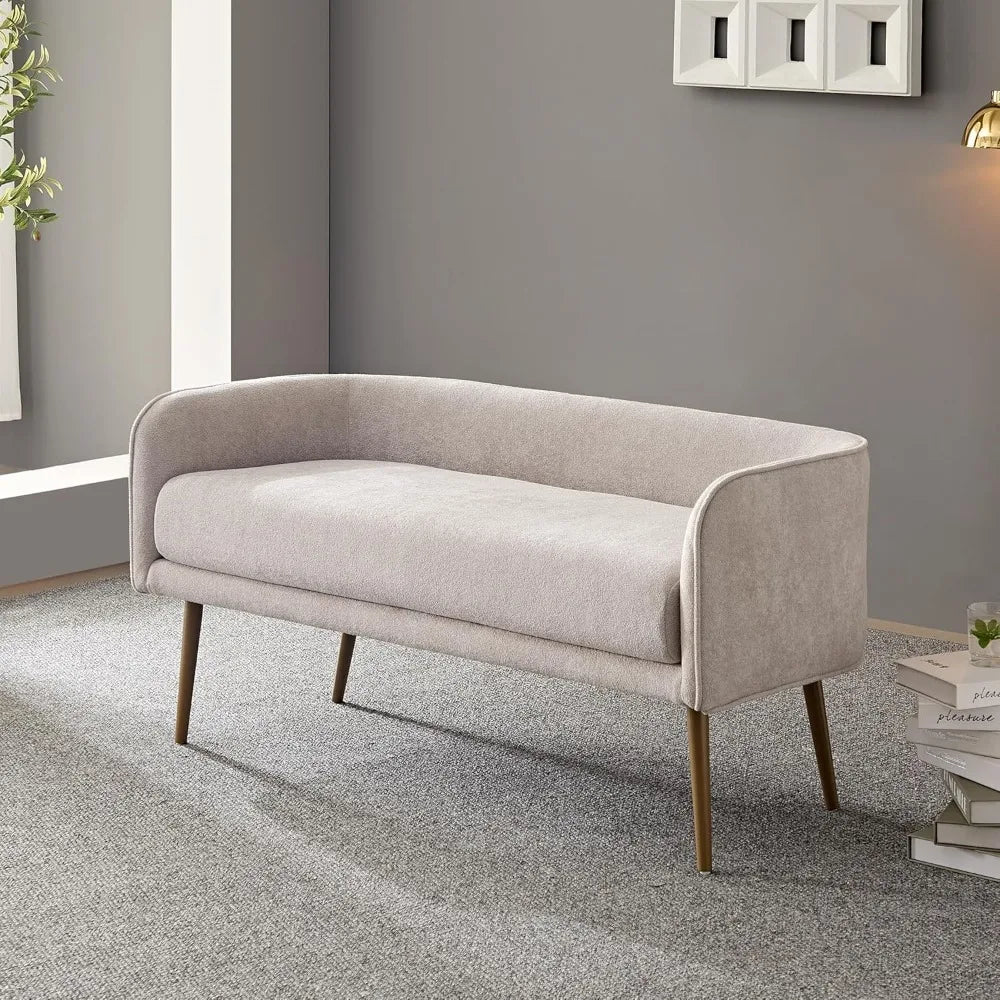 Angduo Bedroom Bench With Low Back Inside Metal Frame