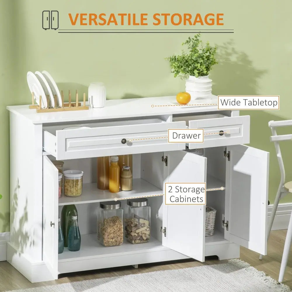 Sideboard Buffet Cabinet With Storage And Two Drawers
