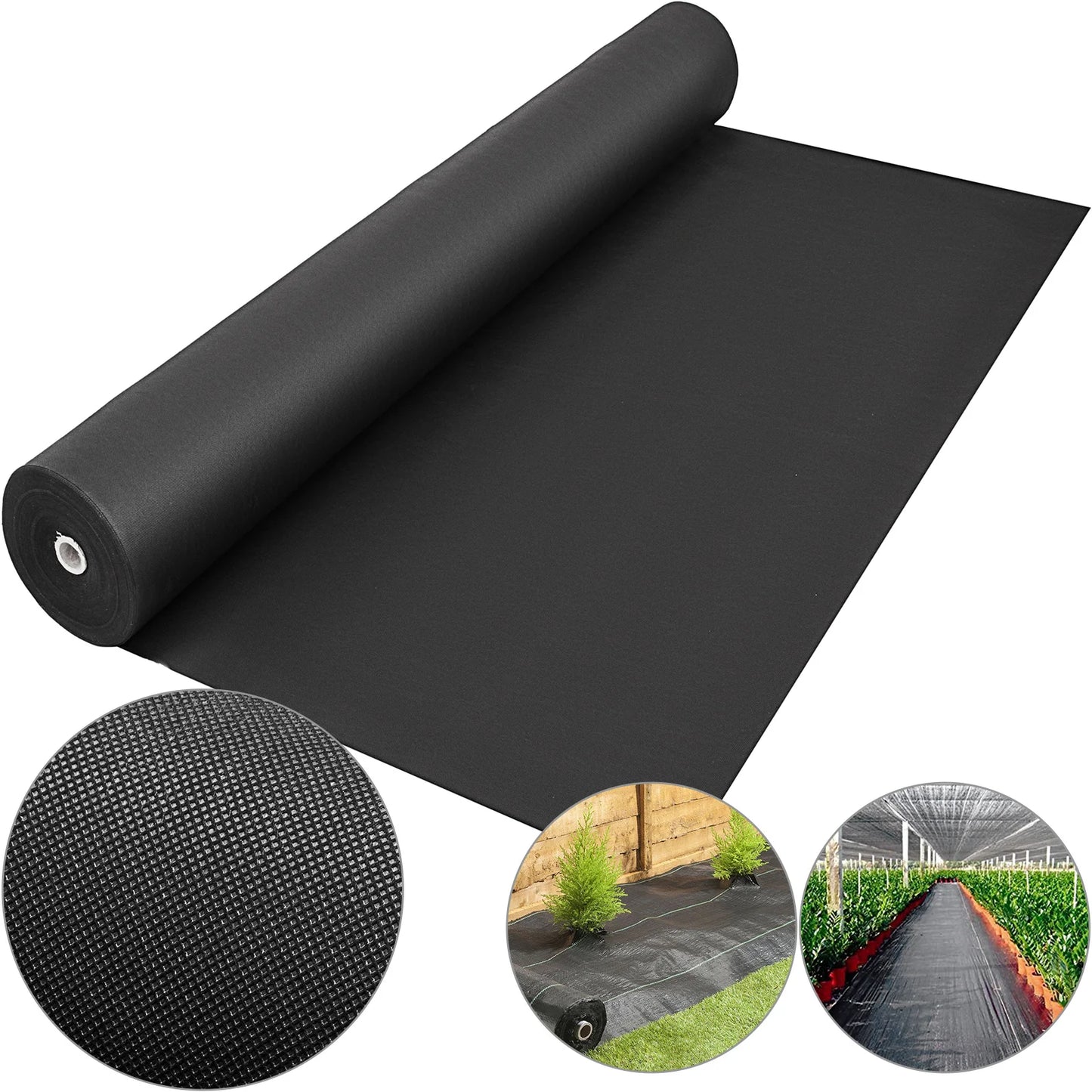SucceBuy Heavy Duty Landscape Fabric Weed Barrier Ground Cover Greenhouse