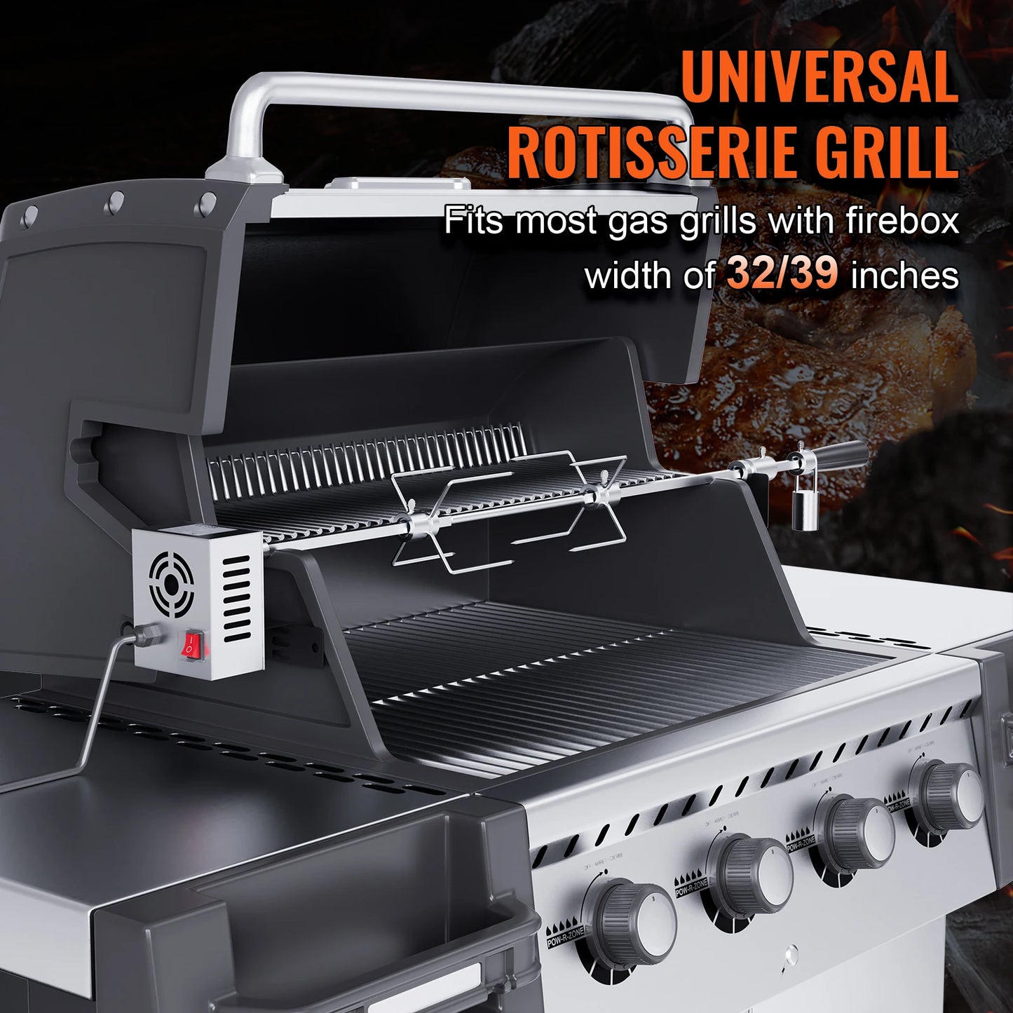 VEVOR SucceBuy Universal Grill Rotisserie Kit For Grills