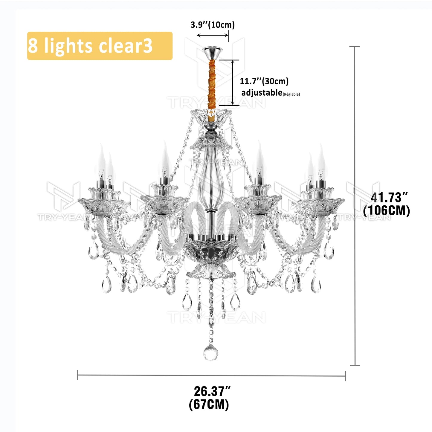 Ridgeyard K9 Crystal Chandelier Four To Eighteen Arms