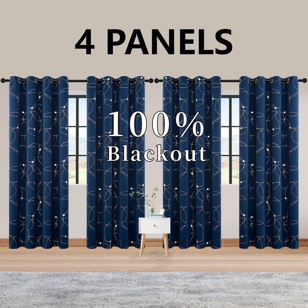 Zhejiang Blackout Curtains 4 Pack Grommet Thermal Darkening