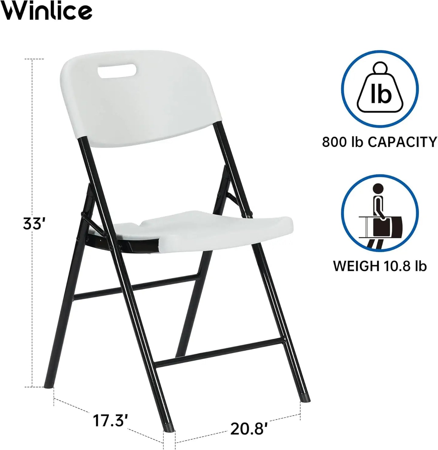 XMSJ 800 Lb Thicker Folding Chairs 10 Pack Commercial Grade
