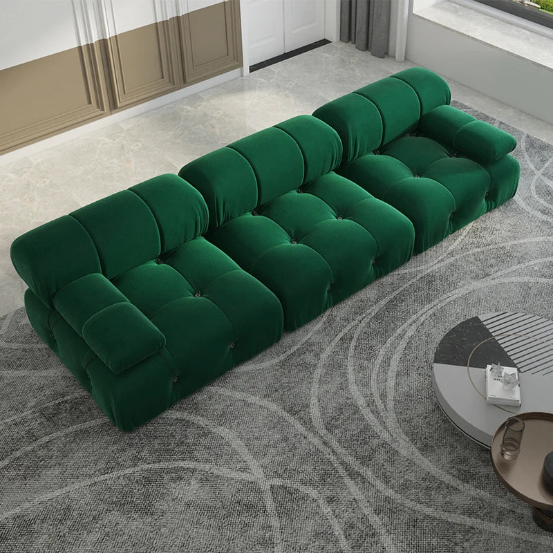 Sdorens Velvet Minimalist Modular Sectional Sofa Convertible for Living Room