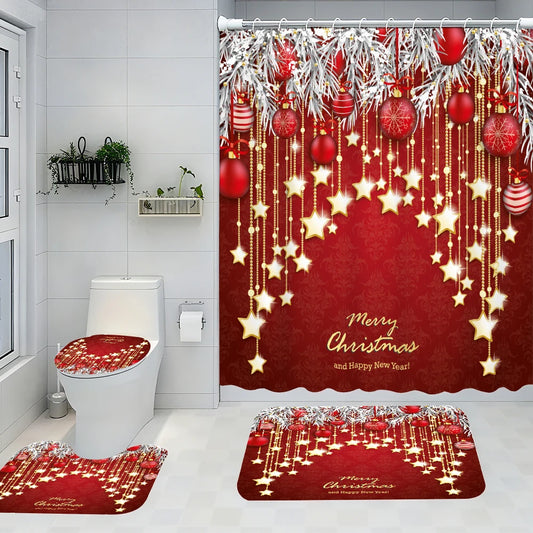 Craft of Weaving Christmas Bathroom Four Piece Set Polyester Kit