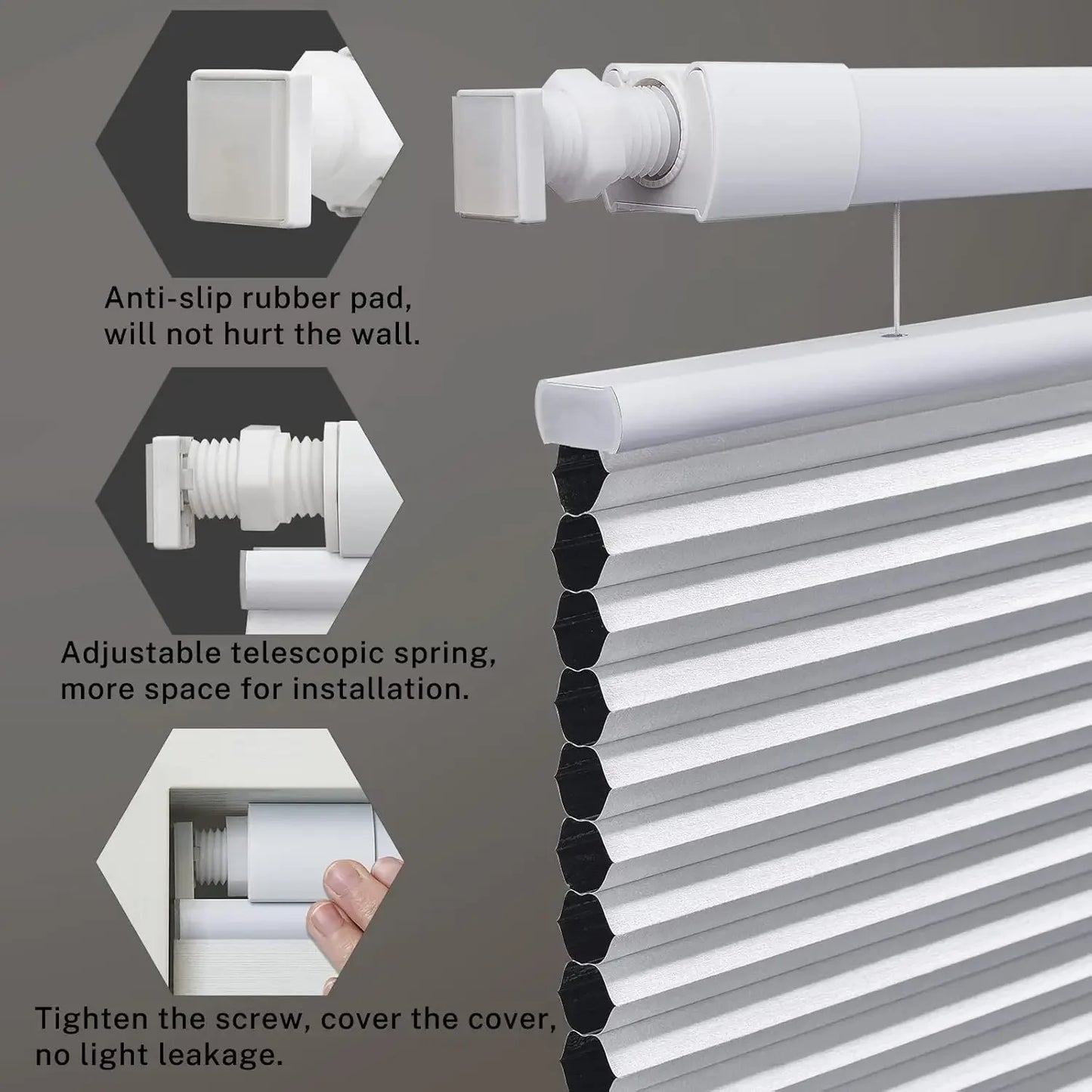 XMSJ Cordless Cellular Shades Top Down Bottom Up Blackout