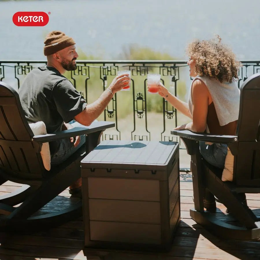 Resin Outdoor Storage Box And Side Table For Pool Garden