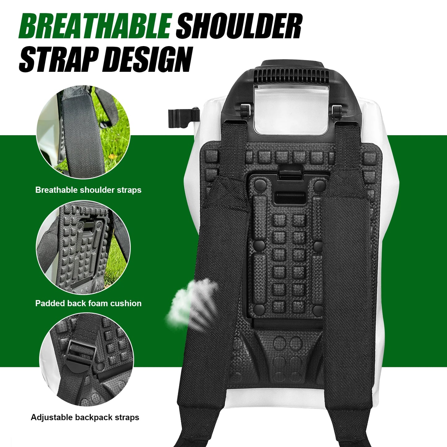 Garden Electric Backpack Sprayer With Telescopic Wand And Nozzles