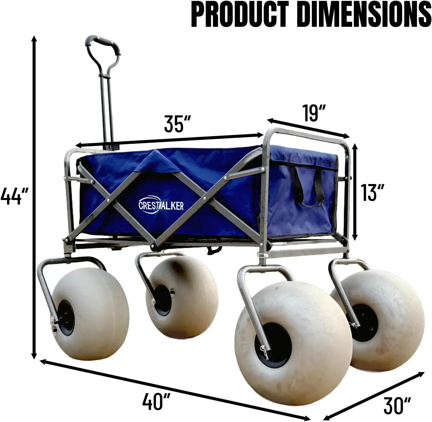 XMSJ Beach Cart Balloon Wheels Collapsible Wagon Pump