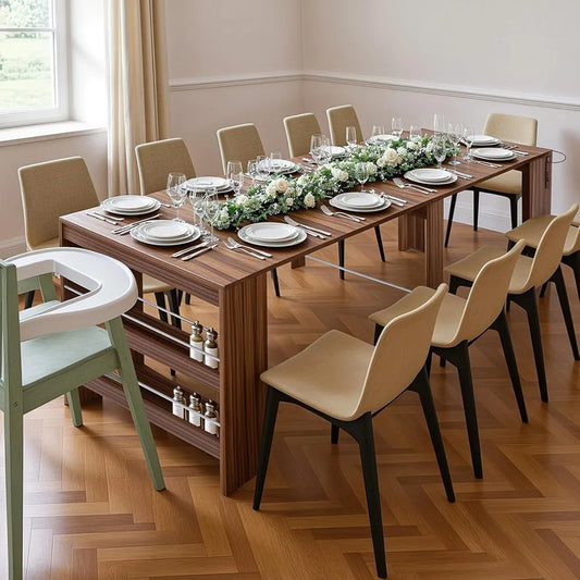 DAFIFY Modern Extendable Dining Table With Outlet Storage