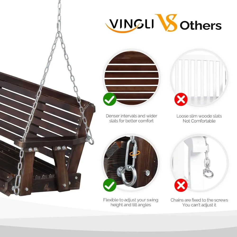 Vingli 880 Lbs Capacity Outdoor Patio Hanging Swing Chair