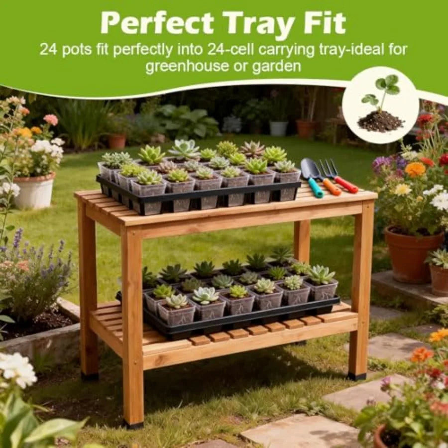 120 Packs Square Plastic Nursery Pots With Drainage For Seedlings