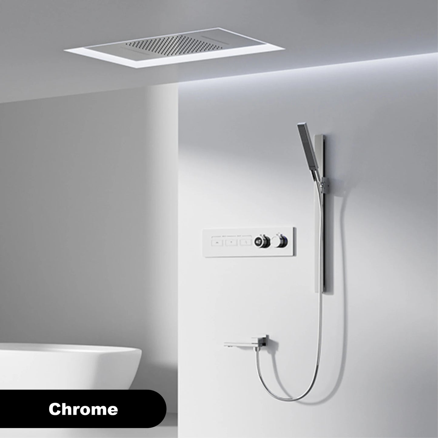 Gestana Luxury Ceiling Thermostatic Shower System 3 Function LED