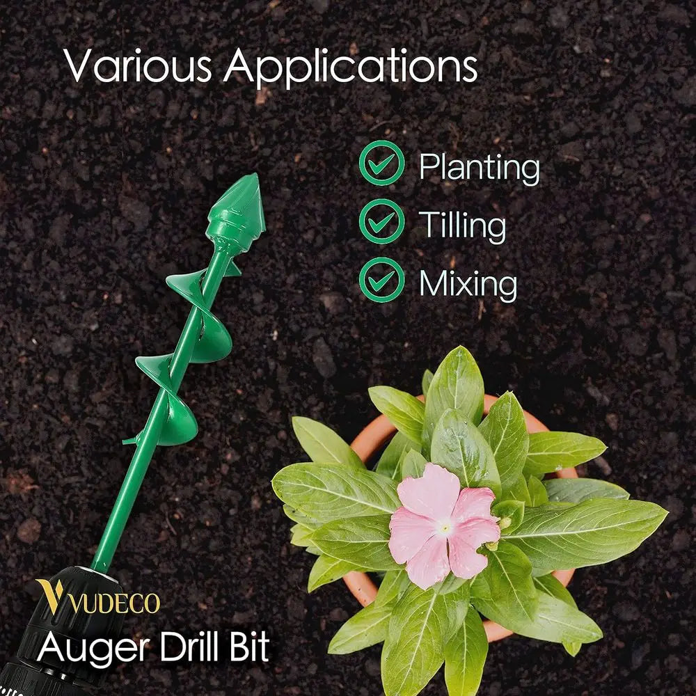 Garden Auger Drill Bit Set 2 Pack Bulb Planter Tool