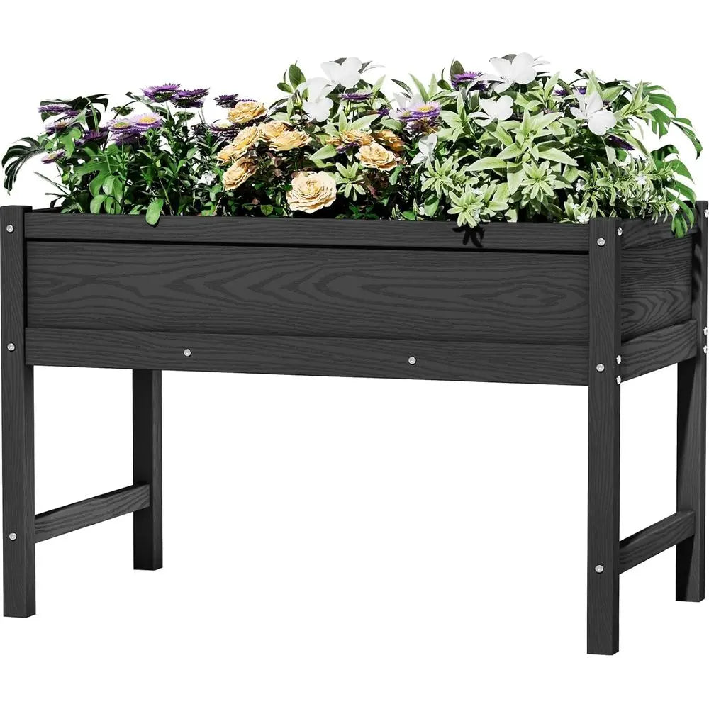 Elevated Weather Resistant HDPE Garden Bed With Legs for Planting