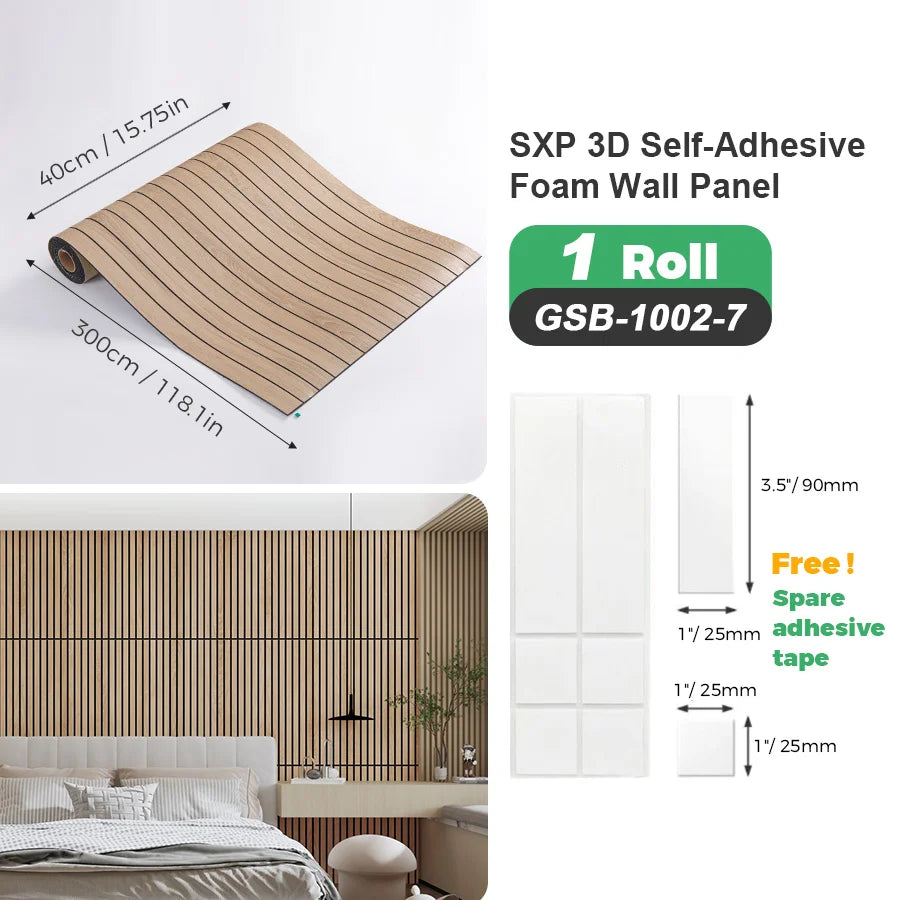 1 Roll Self-Adhesive Grid Wall Sticker SXP Wallpaper Sticker 15.75x118.11inch(12.91 Sq.Ft) Peel and Stick, Suitable for any room