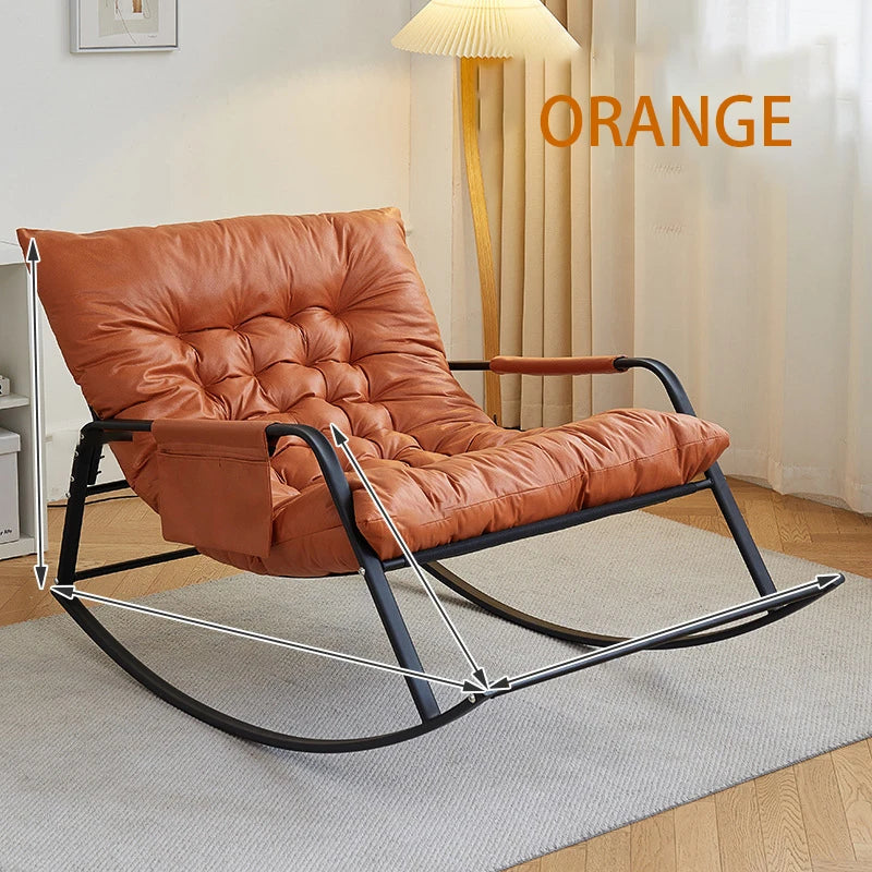 Oversized Bird Nest Rattan Rocking Chair With Cushions For Outdoor Terrace And Living Room