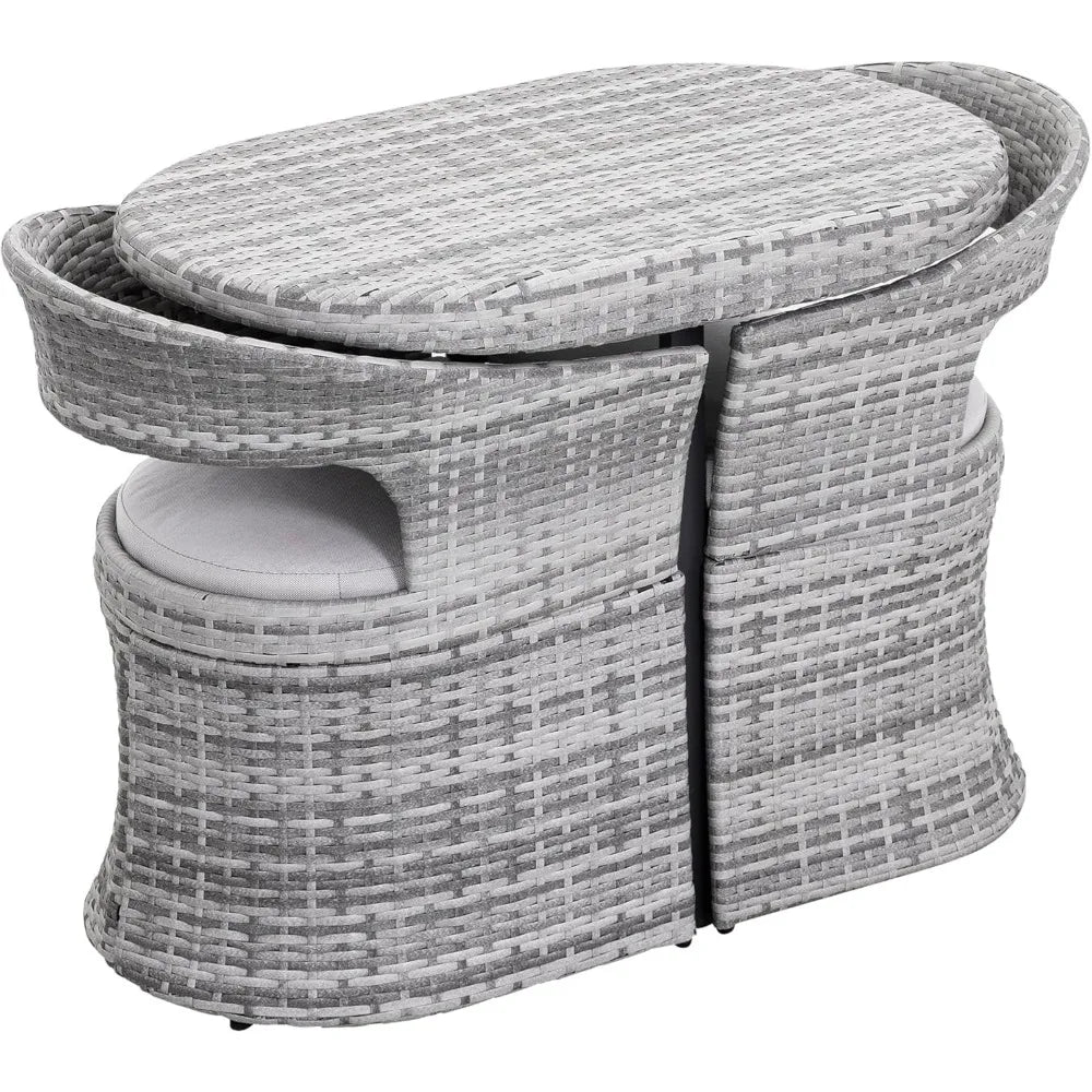 Outdoor Patio Bistro Set 3-Piece Iron Table And 2 Chairs