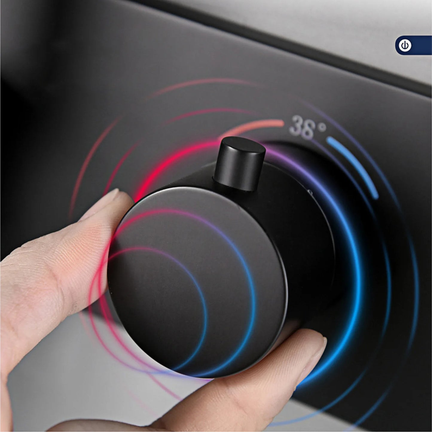 Light luxury brass thermostatic Gun gray bathroom faucet Wall-mounted design Double handle  Cold & Hot dual-control bathtub Tap