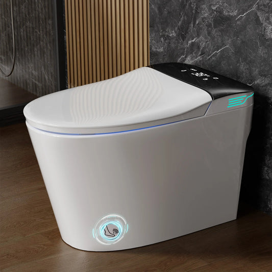 Buffer Elongated Smart Toilet With Builtin Bidet And Warm Water