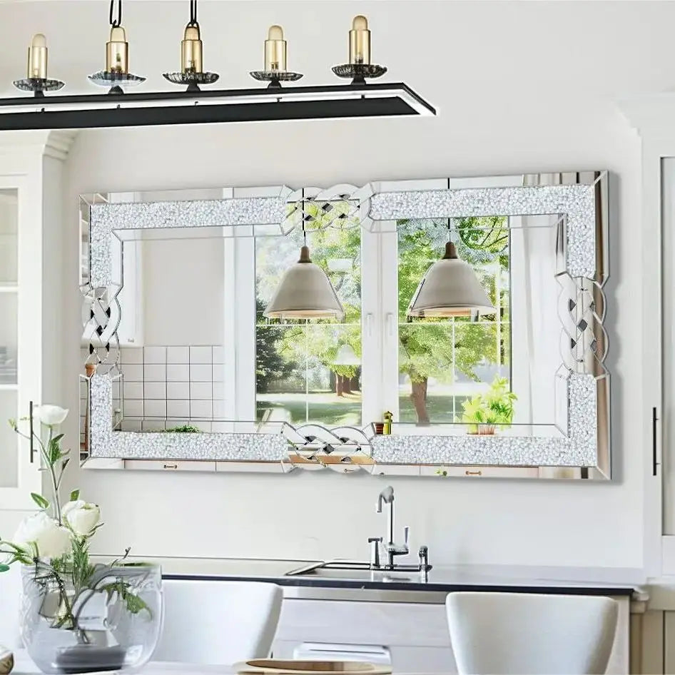 Hign-concerned Crystal Diamond Mirror Wall Art Decor