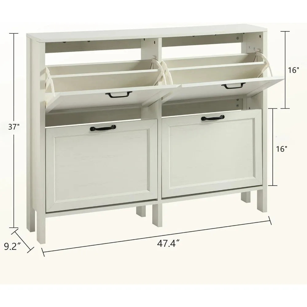 Freestanding Shoe Cabinet With Four Drawers Engineered Wood