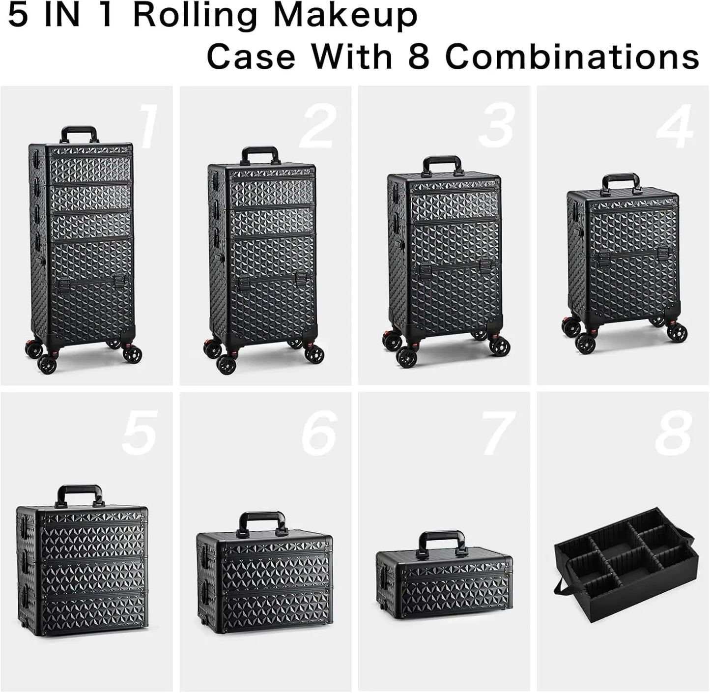 MaxuleneCN Professional Makeup Train Case On Wheels