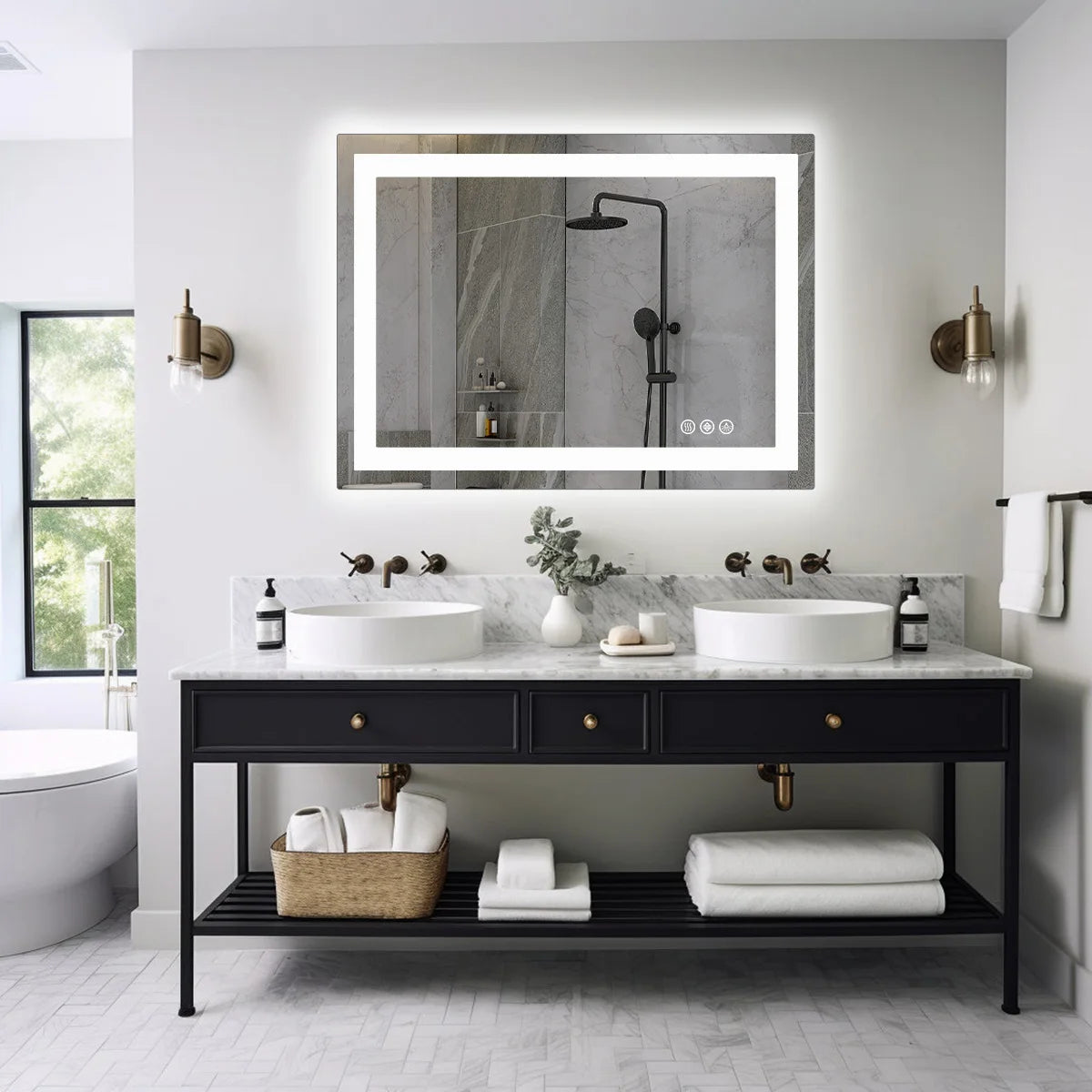 JHK LED Wall Mount Vanity Mirror With Memory Function