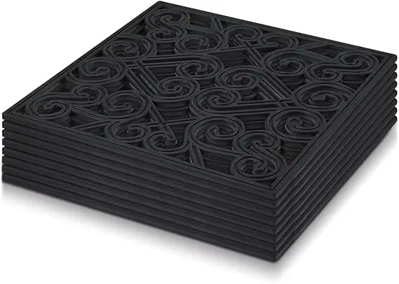 pangda 8 pcs 15x15 rubber stepping stone tiles outdoor heavy duty garden walkway pathway mats rubber pavers decorative retro exq