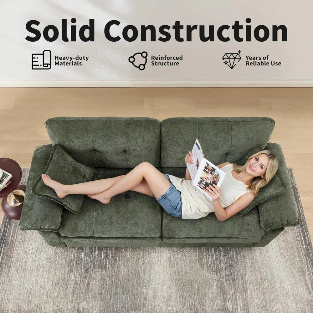 84" Modern Chenille Loveseat - Double-Layer Cloud Cushion, Deep Seat, Sturdy Frame, Easy Assembly, Multi-Room