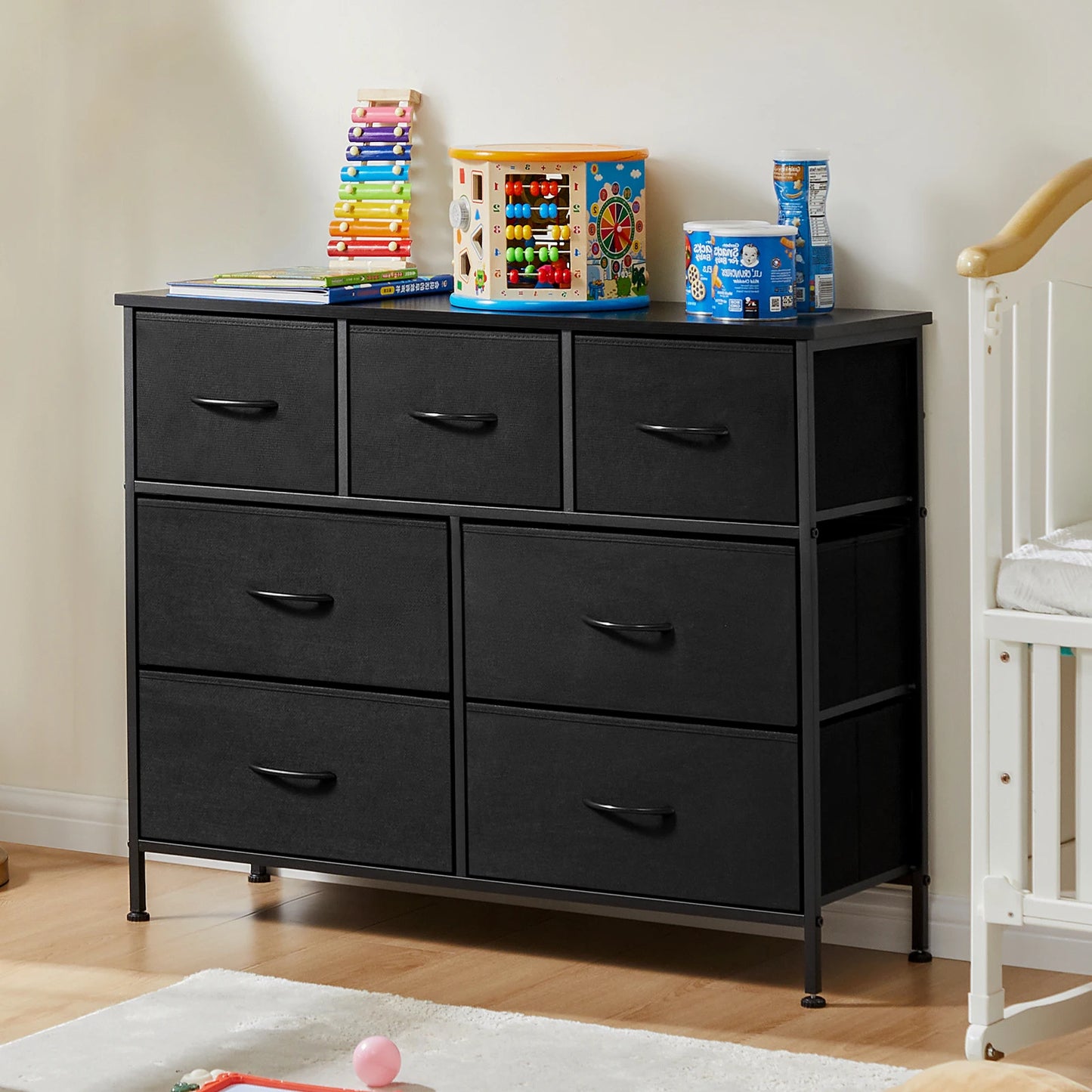 JHK Dresser With 7 Fabric Drawers Organizer Storage Closet