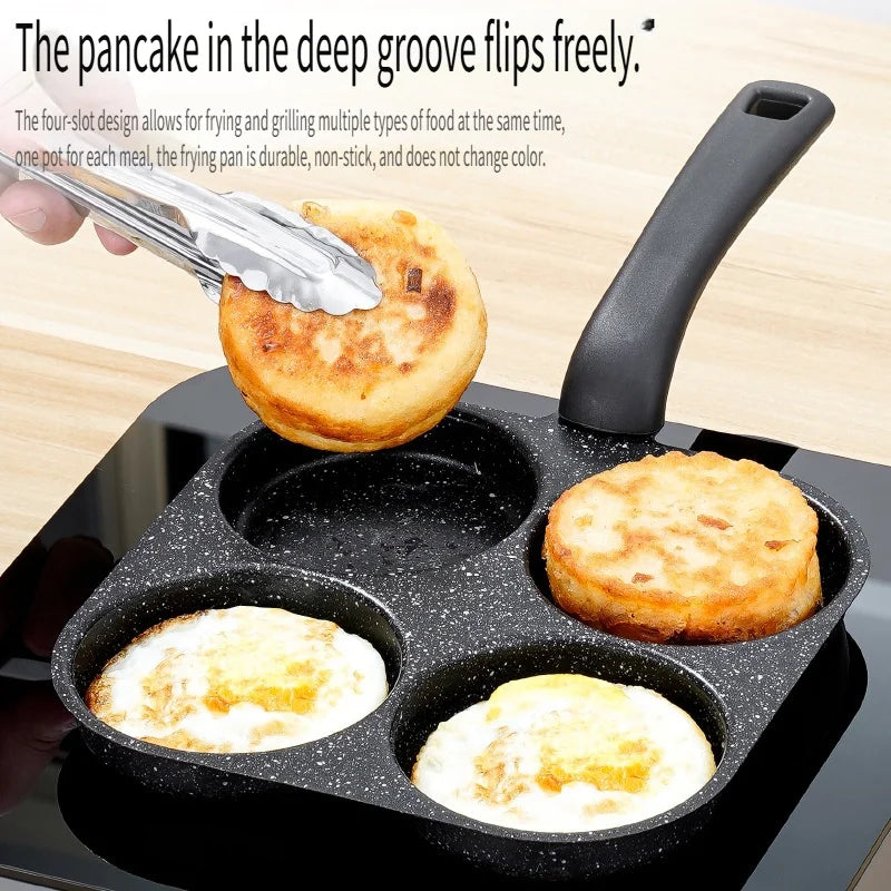 Nonstick Four Compartment Omelette Pan For Pancakes Induction And Gas