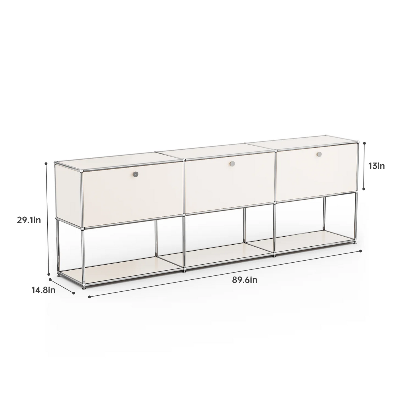 Furgle Modern TV Stand Storage Cabinet With Metal Frame