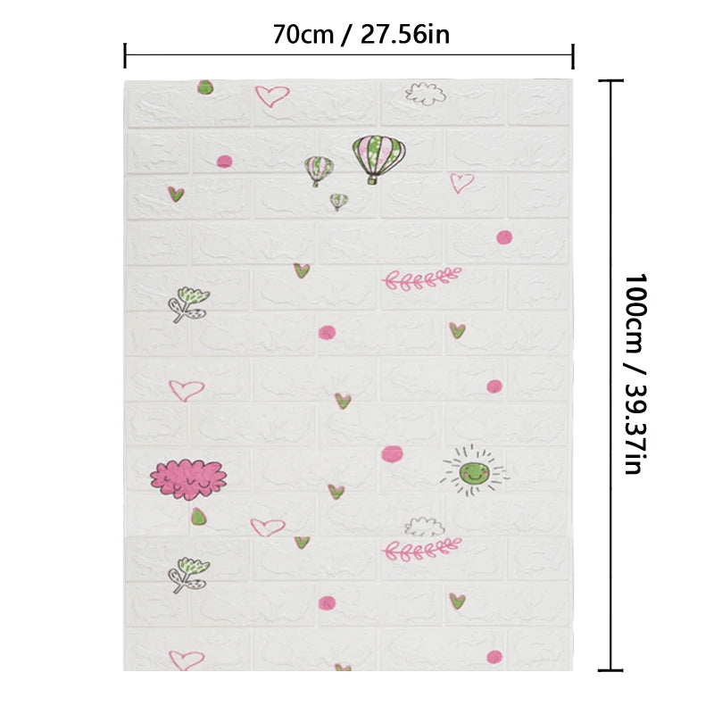 High-concerned 3D Brick Pattern Wall Panels Wallpaper Waterproof DIY