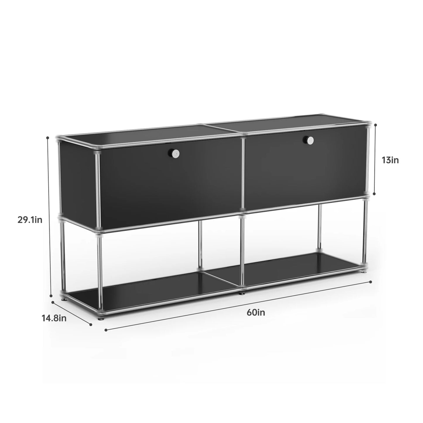 Storage Cabinet Storage Shelf Stainless Steel Metal Board Living Room Cabinet Sideboard Cabinet Modular Furniture-No Keys