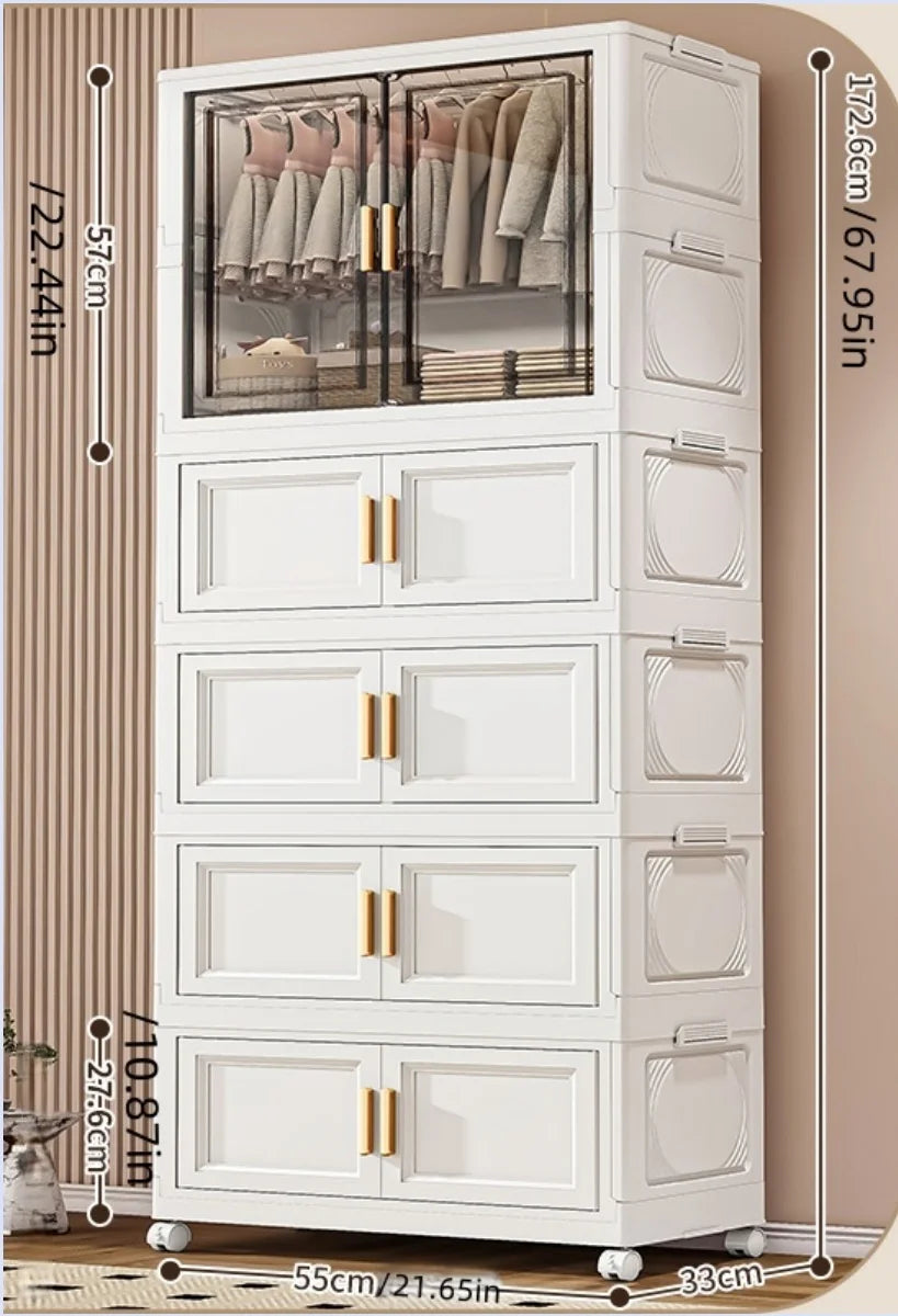 NONECN Foldable Plastic Storage Box For Bedroom Closet