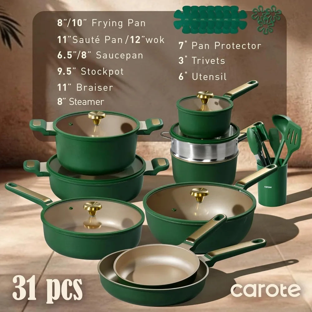 NUANYAO Nonstick Induction Cookware Set With Ceramic Coating