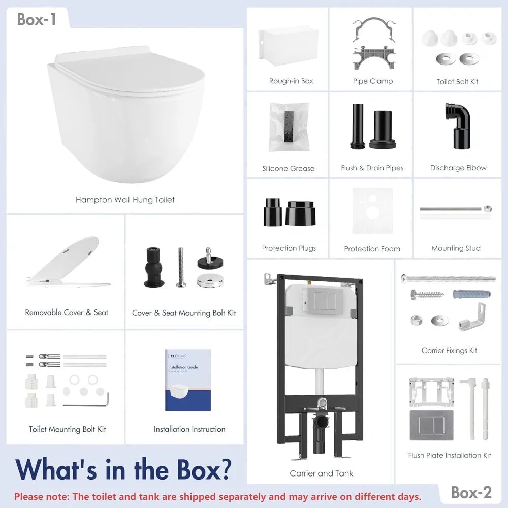 Eridanus Dual Flush Wall Mounted Toilet System With Integrated Tank And Carrier