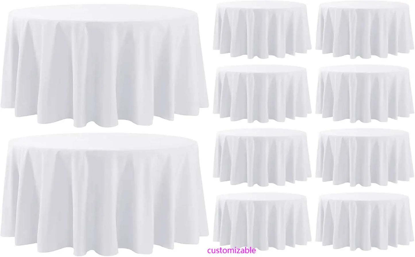 XMSJ Round Tablecloth 10 Pack Washable Linen Polyester