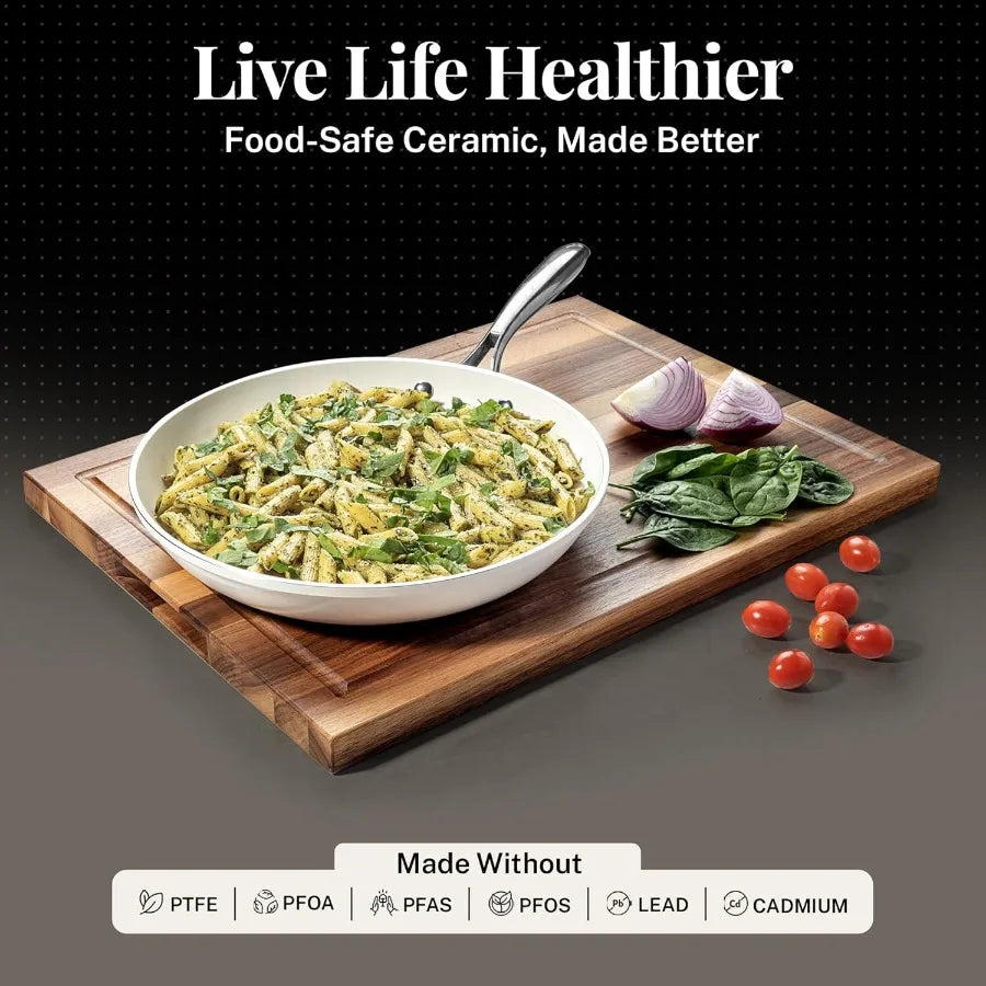 Nonstick Ceramic Cookware Set Pots And Pans For Kitchen Cooking