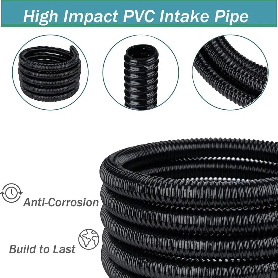 PVC Flexible Pond Hose Corrugated Kinkproof Waterfall Sump Drainage