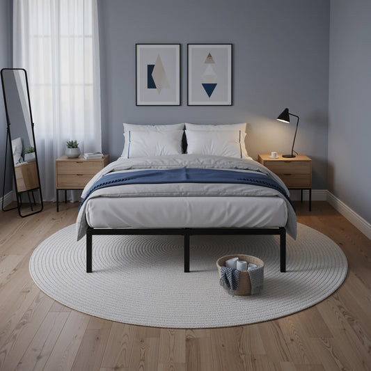 HOOMIC Heavy Duty Metal Bed Frame With Underbed Storage
