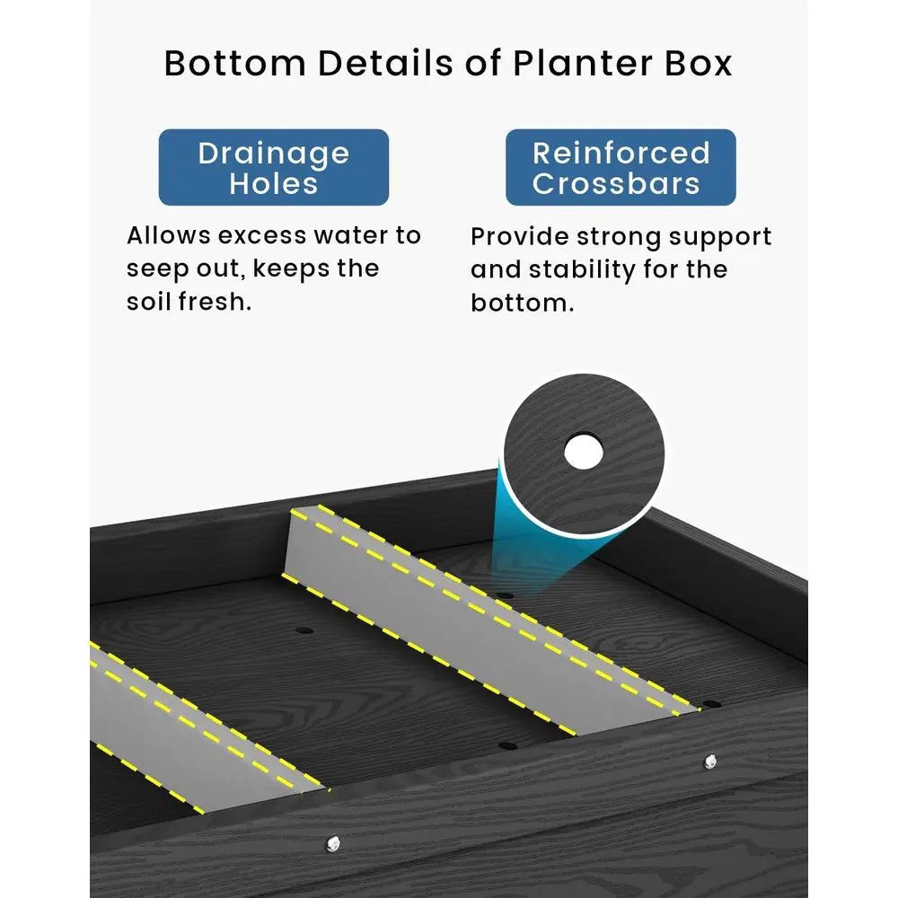 Elevated Weather Resistant HDPE Garden Bed With Legs for Planting
