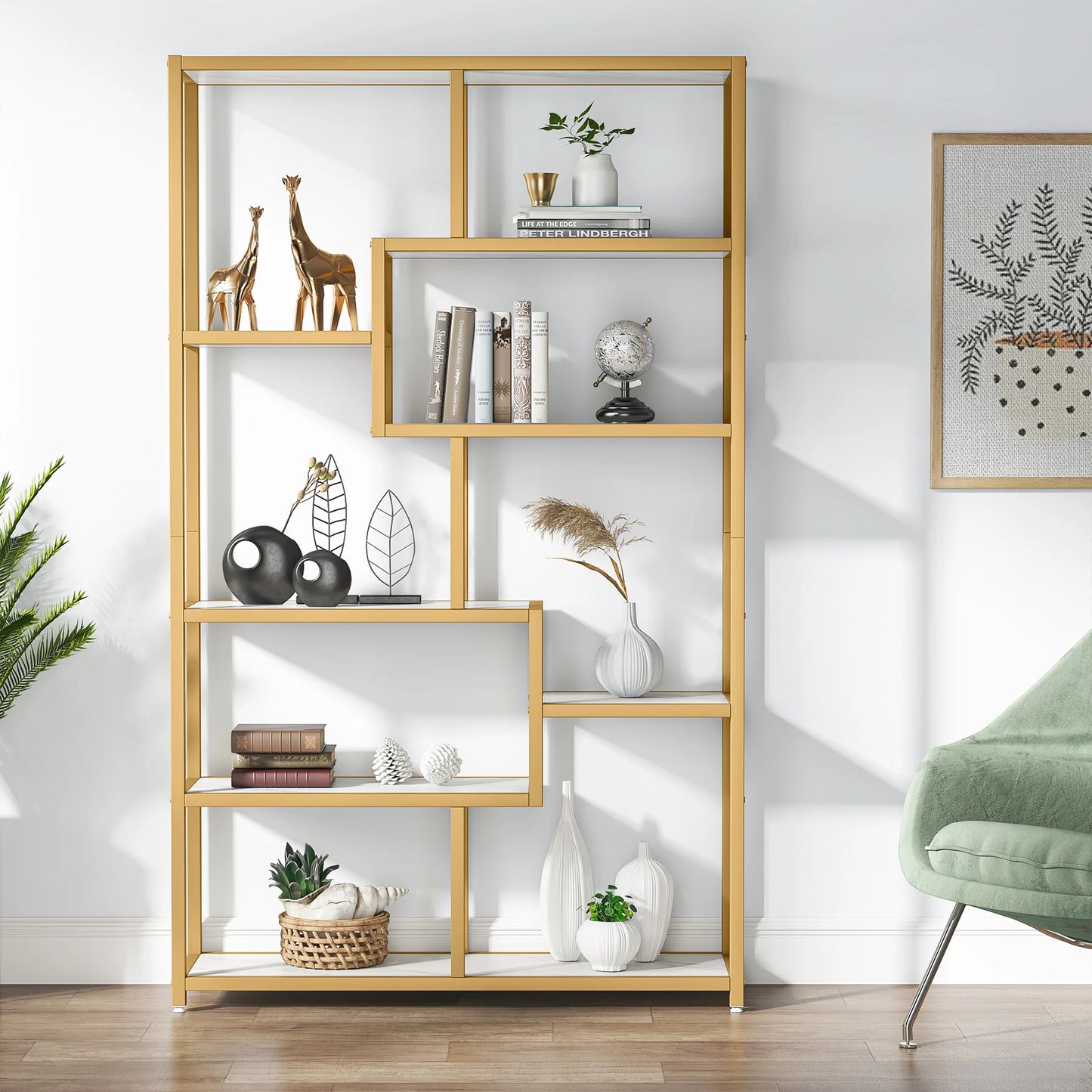 Tribesigns 5 Tier Etagere Bookcase Modern Open Shelves