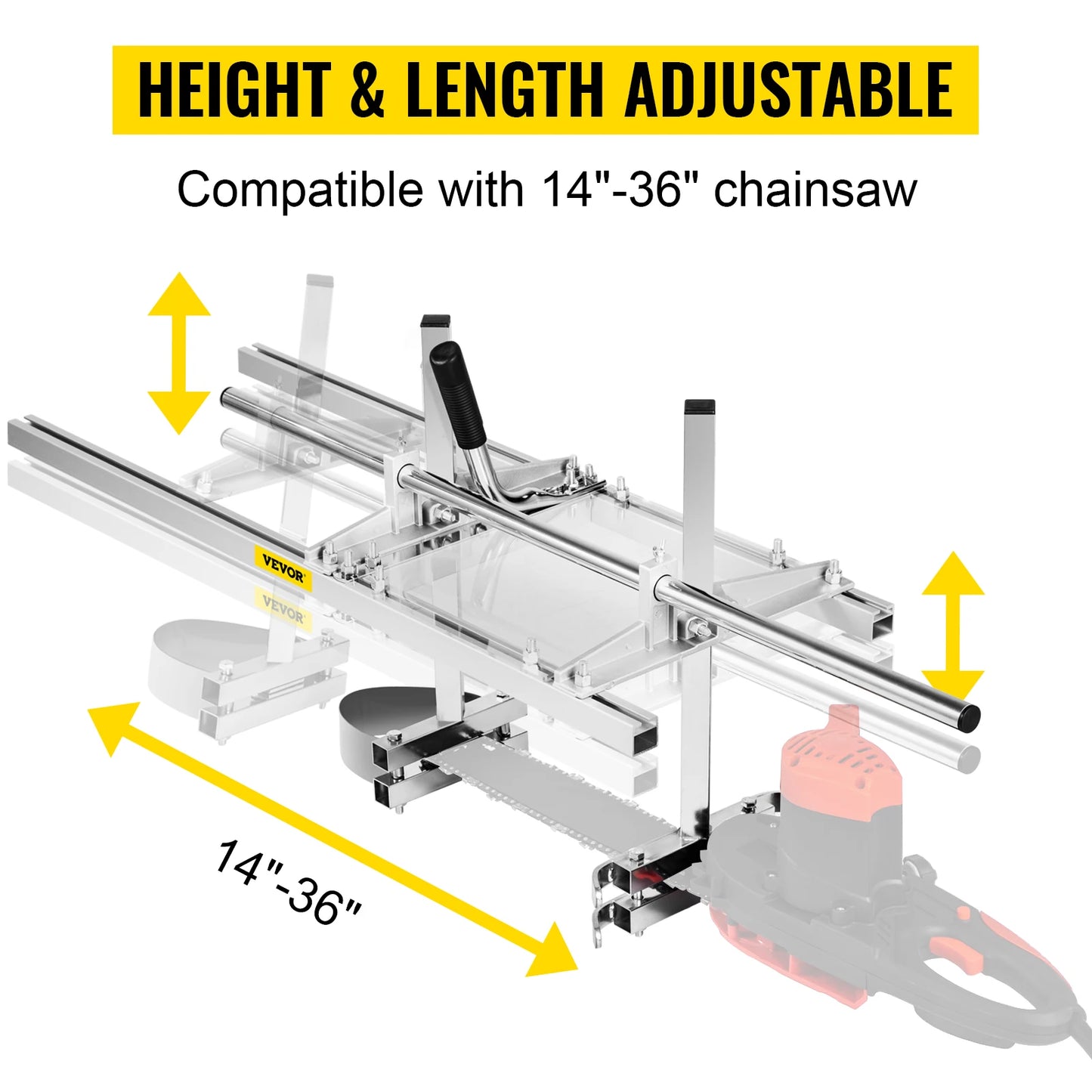 SucceBuy Chainsaw Mill Planking Guide Bar Lumber Cutting Portable Sawmill